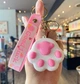 Брелок подвеска на рюкзак Таба лапка игрушка 5 см кошачья Squishies Сквиш Бело-Розовая - изображение 10