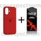 Чехол силиконовый Premium Silicone Case Full Cover для Apple iPhone 16 red + Подарок защитное стекло ESD Mietubl для Apple iPhone - изображение 1
