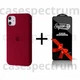 Чехол силиконовый Premium Silicone Case Full для Apple iPhone 11 plum + Подарок защитное стекло ESD Mietubl для Apple iPhone - изображение 1