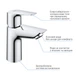 Набір змішувачів Grohe Quickfix термостат для душу із душовим гарнітуром Precision Flow THM та змішувач для раковини StartEdge S-Size UA202503TE - зображення 14