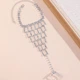 Слейв-браслет на руку з каблучкою та зі стразами "Cascade Crystal" Honey Fashion Accessories сріблястий (12055/2) - изображение 4