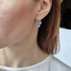 Серебряные женские серёжки серьги Совы с Зелеными глазками серебро 925 пробы Черненное 2148 4.00г - изображение 12