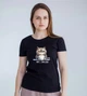 Футболка женская хлопковая Rhino Print Кот Фу люди Черная M - изображение 1