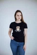 Футболка женская хлопковая Rhino Print Кот Фу люди Черная M - изображение 2