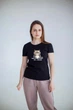 Футболка женская хлопковая Rhino Print Кот Фу люди Черная M - изображение 3