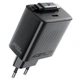 Мережевий зарядний пристрій ACEFAST A110 PD30W GaN з двома USB-C та висувним кабелем, Black - зображення 1