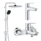 Набір змішувачів 3 в 1 для ванної кімнати Grohe QuickFix Start M-Size UA202305RM - зображення 1