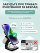 Складна бездротова зарядна докстанція MagSafe 3 в 1 магнітна зарядка док станція для айфона смарт годинника навушників Apple iPhone Apple Watch AirPods Black IW30-B - зображення 2