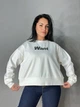 Свитшот женский U S 293 широкий оверсайз трикотаж надпись WANT one size белый - изображение 5