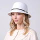 Шляпа женская с ремешком LuckyLOOK Синтия One Size Бело-черный 734-401 - изображение 4