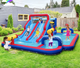 Надувний аквапарк Costway Fun Kids 6-в-1: гірка, басейн, скеледром, водяні гармати, батут, без вентилятора - зображення 11