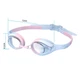 Детские очки для плавания с защитой от запотевания и ультрафиолета EYEWEAR для бассейна / моря + беруши, зажим для носа и 3 размера сменных переносиц, бело-розовые (105544091) - изображение 3