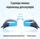 Детские очки для плавания с защитой от запотевания и ультрафиолета EYEWEAR для бассейна / моря + беруши, зажим для носа и 3 размера сменных переносиц, черно-голубые (105541065) - изображение 5