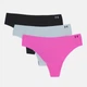 Набор трусиков танга женских Under Armour Underwear Thong Ua Pure Stretch No Show Thong -Solid 3Pk 1383893-652 XS 3 шт Розовый (1200122409821) - изображение 1
