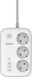 Мережевий фільтр Energizer 3 розетки 4 USB 2 м White (EPB2500W02EU) - зображення 4