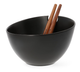 Zestaw HOMLA Mooka Miska do sałat ceramiczna czarna 24 cm + sztućce do serwowania 2 szt (5904183810652) - obraz 5