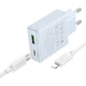 Сітчастий зарядний пристрій Hoco C142A PD20W + QC3.0 (1Type-C/1USB) швидка зарядка для устройств + кабель Type-C to Lightning Синій - зображення 3