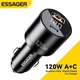 Автомобільний зарядний пристрій Essager 120W PD Super Fast Charger QC 4.0 PD 3.0 - зображення 2