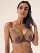 Biustonosz damski bez Push Up z fiszbinami Esotiq Brillant 42547-82X 80E Brązowy (5903972530955) - obraz 1