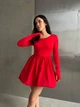 Жіноча комбінована міні сукня з пишною спідницею Uaclothes 44 Червоний (like32955-131691365) - изображение 2