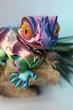 Подвижный геккон детская игрушка 3д ящерица сине-зелено-фиолетовый - изображение 3