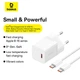 Мережевий зарядний пристрій Baseus GaN5 mini 30 Вт USB-C PD з кабелем Type-C білий - изображение 9