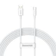 Кабель Baseus Superior Series (SUPERVOOC) Fast Charging Data Cable USB to Type-C 65W 2m White (CAYS001002) - зображення 1