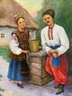 Картина маслом «Украинская женщина и казак» — авторская ручная работа на холсте, символ Украины, подарок иностранцу, украинский настенный декор - изображение 6