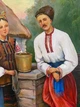 Картина маслом «Украинская женщина и казак» — авторская ручная работа на холсте, символ Украины, подарок иностранцу, украинский настенный декор - изображение 8