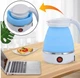 Складной электрочайник для путешествий Electric Kettle силиконовый 600 мл Голубой 220 В - изображение 13