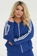Спортивный костюм женский из двунитки с молнией и лампасами весенний G&M k-115610 58-60 Размер цвет Электрик - изображение 3