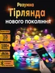 Розумна гірлянда матові кульки Smart 10м з пультом ДК та керуванням зі смартфона Bluetooth (USB) RGB - зображення 1
