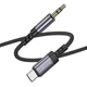 Кабель BOROFONE BL24 AUX Jack 3.5 to Type-C (1M) для Samsung/Xiaomi/Huawei/Meizu Чорний - зображення 3