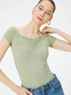 Топ женский Koton 4SAL11076IK875 S Хаки (8684288664110) - изображение 4