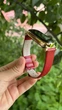Ремешок кожаный с металлическим корпусом Mi Jobs Elegance GT для фитнес браслета Xiaomi Mi Band 3/4/5/6 Red + Gold Rose (mrk3812) - изображение 3