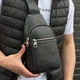 Шкіряна сумка-слінг, рюкзак через плече чорна TIDING BAG 3280 - зображення 1