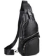 Мужская кожаная сумка-слинг черная TIDING BAG - MK-96303 - изображение 1