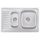 Кухонна мийка 780x500x180 мм + сифон Wezer 7850(08) Satin - зображення 1
