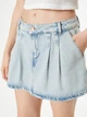 Юбка-шорты мини летняя женская Koton 4SAL40077MDLGT 42 Синяя (8684286416766) - изображение 5