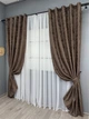 Комплект штор на люверсах VR-Textil Жаккард Sultan XO № 1557ш Коричневый 150х250 см 2 шт (37-0252) - изображение 3