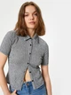 Рубашка женская Koton 4SAL10727IK9C9 XL Черный/Белый в клетку (8684287993280) - изображение 4