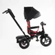 Велосипед-коляска з батьківською ручкою BestTrike 6088 F–789-05 поворотне сидіння, надувні колеса, Чорно-червоний - зображення 4