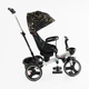 Велосипед-коляска з батьківською ручкою BestTrike "Oscar" 6390-10-960 колеса PU, Золотистий візерунок з білою рамою - зображення 2