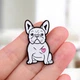 Значок (пин) BROCHE брошь бижутерия Животные Бульдог с сердцем белый BRGV114884 - изображение 2