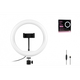 Кільцева LED лампа QX-260 з тримачем для телефону керування на дроті 26 см USB - зображення 5