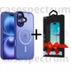 Чехол ударостойкий матовый WAVE Premium Matte Insane Case with MagSafe для Apple Iphone 16 Ultramarine + Подарок защитное стекло Pixel для Apple iPhone - изображение 1