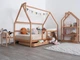 Детская кровать домик Монтессори от Busy Wood на ножках с ящиками 2х90см Модель 1 натуральное дерево 190х140 см - изображение 5