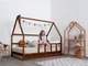 Детская кровать домик Монтессори от Busy Wood на ножках с ящиками 2х90см Модель 1 темное дерево 190х140 см - изображение 6