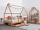 Детская кровать домик Монтессори от Busy Wood на ножках с ящиками 2х90см Модель 1 натуральное дерево 190х140 см - изображение 7