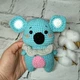 Мягкая игрушка ручной работы вязаная амигуруми Hand Made Коала 14 см Голубой 202-80-4 - изображение 2
